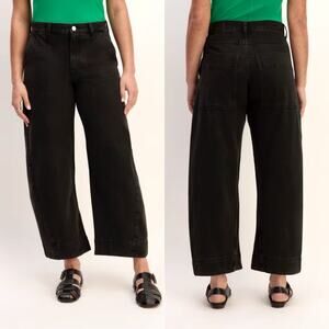 Everlane Summer Barrel Jean Original Cotton Lyocell Black Women 32R Twist Seam